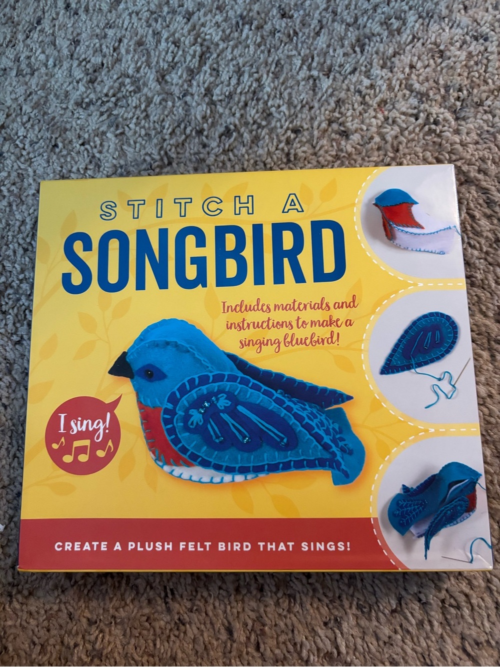 Stitch a Songbird Plush Felt Bird Craft Kit - Blue